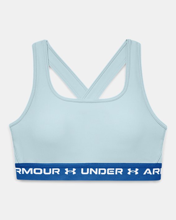 Women's Armour® Mid Crossback Sports Bra, Blue, pdpMainDesktop image number 8